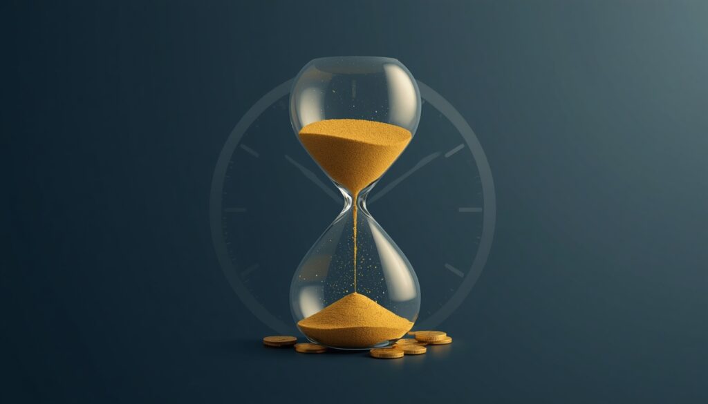 A conceptual illustration of an hourglass