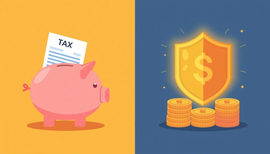 A split-screen conceptual illustration