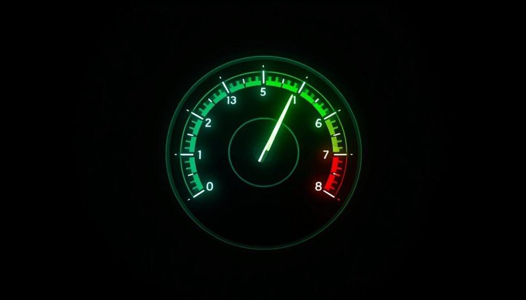 The needle is pointing solidly in the green