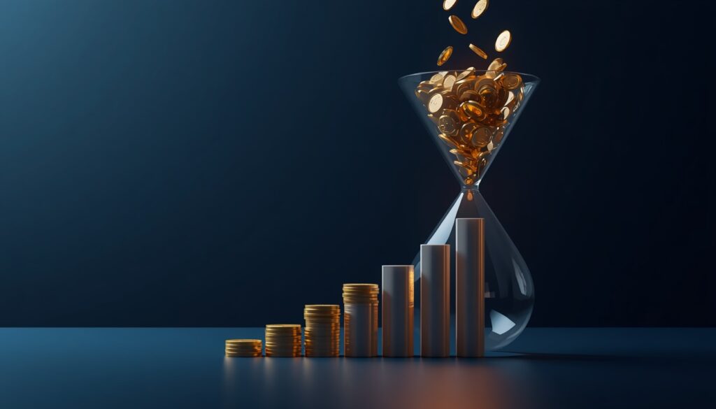 a series of golden coins dropping