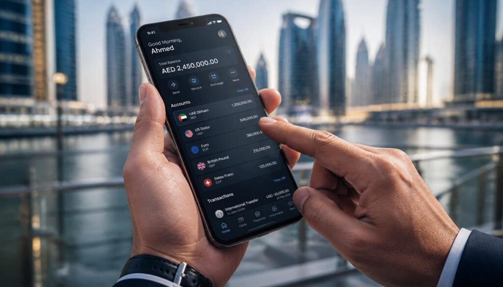 hands using a premium smartphone to manage