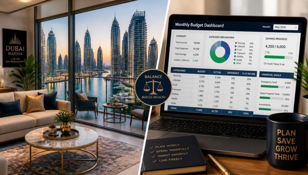 showing a luxurious Dubai marina apartment