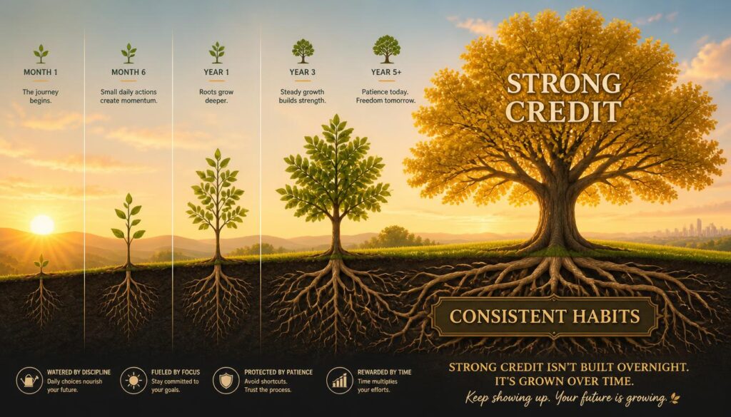 illustration of a small green sapling growing into a strong